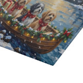 Lhasa Apso Weihnachtsboot Urlaub Schneidebrett (Ecke)