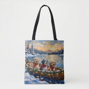 Lhasa Apso Weihnachtsboot Urlaub Tasche