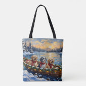 Lhasa Apso Weihnachtsboot Urlaub Tasche (Rückseite)