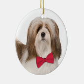 Lhasa Apso Weihnachtsdekoration Keramik Ornament (Rechts)