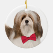 Lhasa Apso Weihnachtsdekoration Keramik Ornament (Hinten)