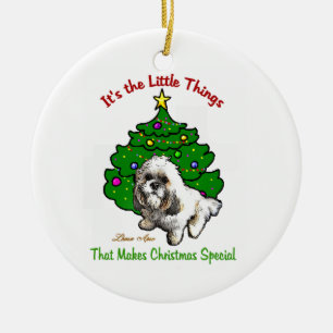 Lhasa Apso Weihnachtsdekoration Keramikornament