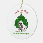 Lhasa Apso Weihnachtsdekoration Keramikornament (Links)