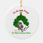 Lhasa Apso Weihnachtsdekoration Keramikornament (Hinten)