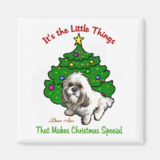 Lhasa Apso Weihnachtsgeschenke Magnet (Vorne)