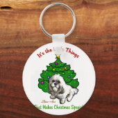 Lhasa Apso Weihnachtsgeschenke Schlüsselanhänger (Vorderseite)
