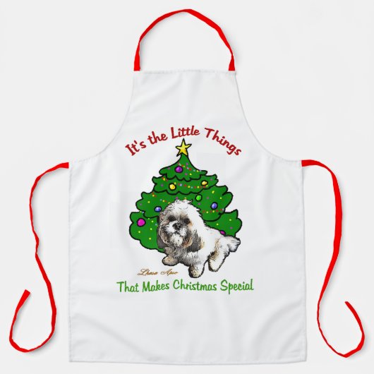 Lhasa Apso Weihnachtsgeschenke Schürze (Vorderseite)