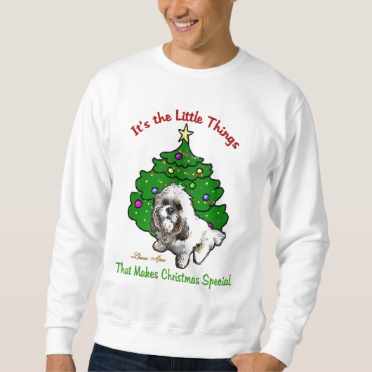 Lhasa Apso Weihnachtsgeschenke Sweatshirt (Vorderseite)