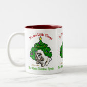 Lhasa Apso Weihnachtsgeschenke Zweifarbige Tasse (Links)