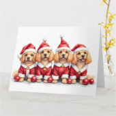 Lhasa Apso Weihnachtskleid Santa Hut Karte (Gelbe Blume)