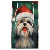 Lhasa Apso Weihnachtsmalerei Kleine Geschenktüte (Vorderseite)