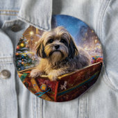 Lhasa Apso Weihnachtssaison Button (Beispiel)