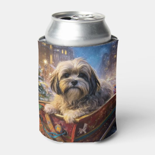 Lhasa Apso Weihnachtssaison Dosenkühler (Kanne Vorderseite)
