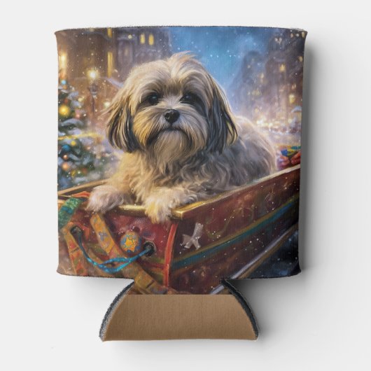 Lhasa Apso Weihnachtssaison Dosenkühler (Vorderseite)