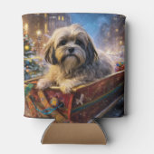Lhasa Apso Weihnachtssaison Dosenkühler (Rückseite)