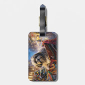 Lhasa Apso Weihnachtssaison Gepäckanhänger (Rückseite vertikal)