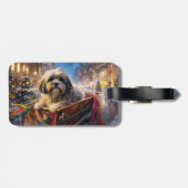 Lhasa Apso Weihnachtssaison Gepäckanhänger (Rückseite horizontal)