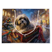 Lhasa Apso Weihnachtssaison Große Geschenktüte (Vorderseite)