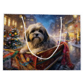 Lhasa Apso Weihnachtssaison Große Geschenktüte (Rückseite)