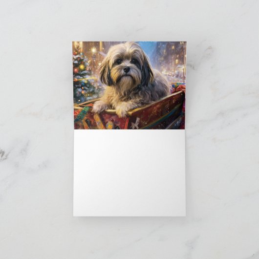 Lhasa Apso Weihnachtssaison Karte (Innenseite)