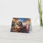 Lhasa Apso Weihnachtssaison Karte (Vorderseite)