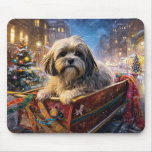 Lhasa Apso Weihnachtssaison Mousepad