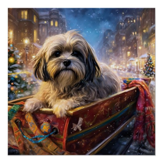 Lhasa Apso Weihnachtssaison Poster (Vorderseite)