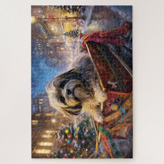 Lhasa Apso Weihnachtssaison Puzzle (Vertikal)