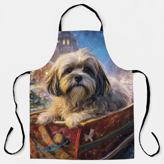 Lhasa Apso Weihnachtssaison Schürze (Vorderseite)