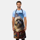 Lhasa Apso Weihnachtssaison Schürze (Getragen)