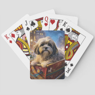Lhasa Apso Weihnachtssaison Spielkarten