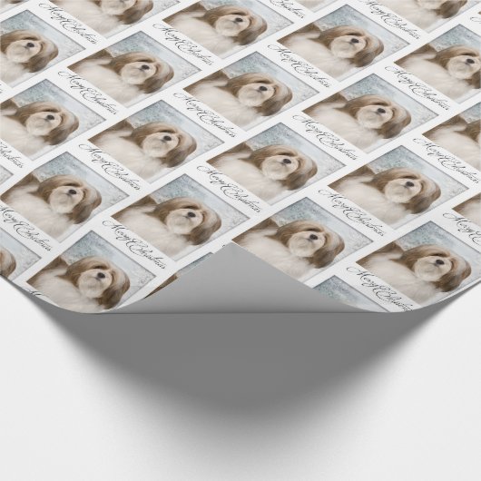 Lhasa Apso Weihnachtswrapping Paper Geschenkpapier (Ecke)