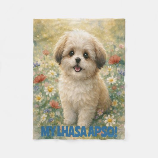 Lhasa Apso Welpen-Fleece-Decke Fleecedecke (Vorderseite)