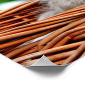 Lhasa Apso Welpen Hund in einem Korb Poster (Ecke)