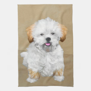 Lhasa Apso Welpenmalerei - Süße originelle Hundeku Geschirrtuch