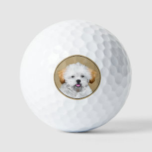Lhasa Apso Welpenmalerei - Süße originelle Hundeku Golfball