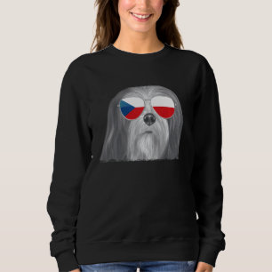 Lhasa Apsos Dog Czech Flag Sonnenbrille Sweatshirt