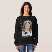 Lhasa Apsos Mugshot Guilty Dog Sweatshirt (Vorne ganz)