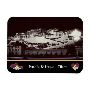 Lhasa nachts - Potala Palace, Tibet /Vintag Magnet