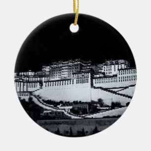 Lhasa & Potala Palace in der Nacht, Tibet (Himalay Keramik Ornament
