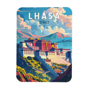 Lhasa Tibet Reise Kunst Vintage Magnet