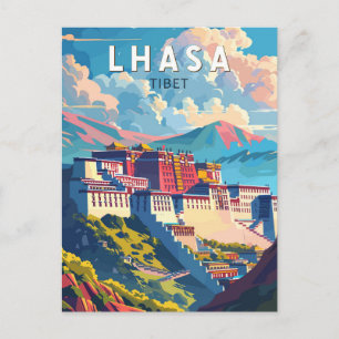 Lhasa Tibet Reise Kunst Vintage Postkarte