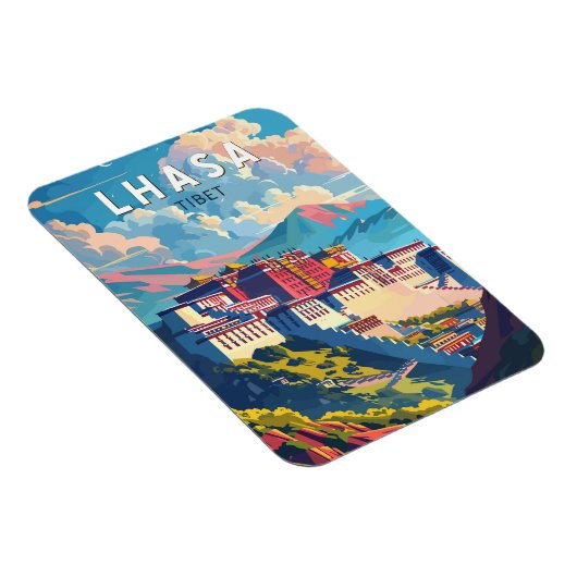 Lhasa Tibet Reisen Art Vintag Magnet (Rechte Seite)