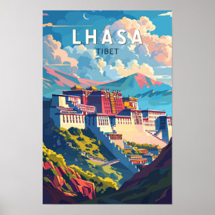 Lhasa Tibet Reisen Art Vintag Poster