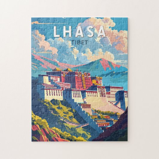 Lhasa Tibet Reisen Art Vintag Puzzle (Vertikal)