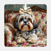 Lhaso Apso Personalisiert Weihnachten Ornament Aus Metall (Vorderseite)