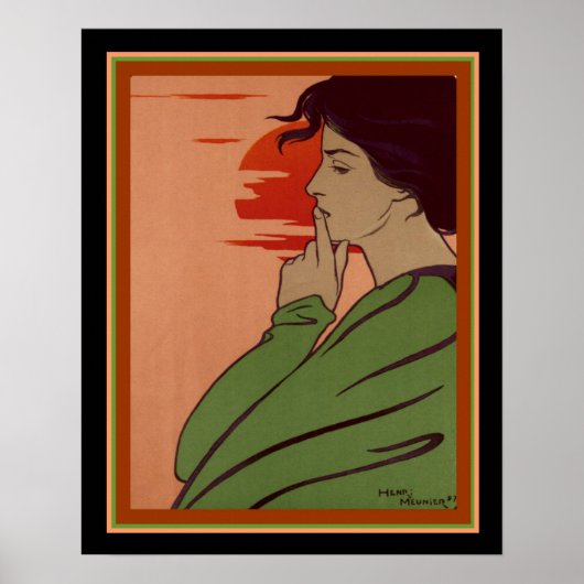 L'Heure du Silence Art Deco Print by Henri Meunier Poster (Vorne)
