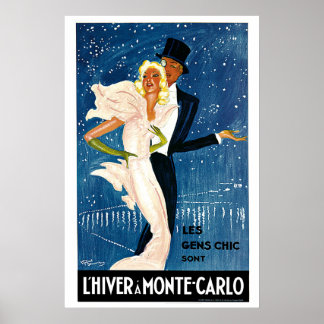 L'Hiver in Monte-Carlo Vintage Werbeanzeige für Re Poster