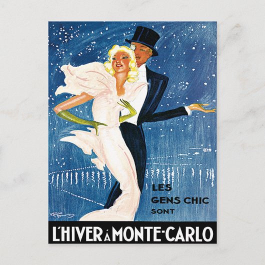 L'Hiver Monte Carlo Monaco Postkarte (Vorderseite)