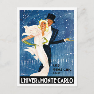 L'Hiver Monte Carlo Monaco Reisen Vintage Postkarte